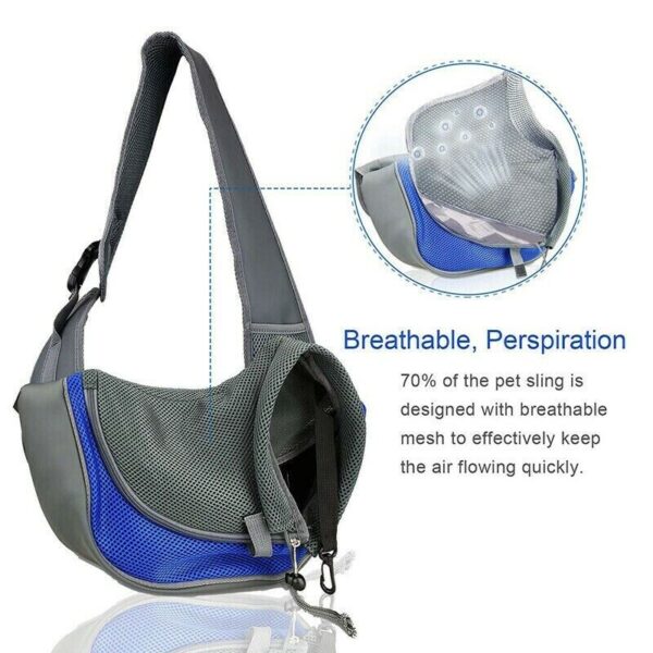 Mesh Oxford S/L Pet Carrier Shoulder Bag - Image 5