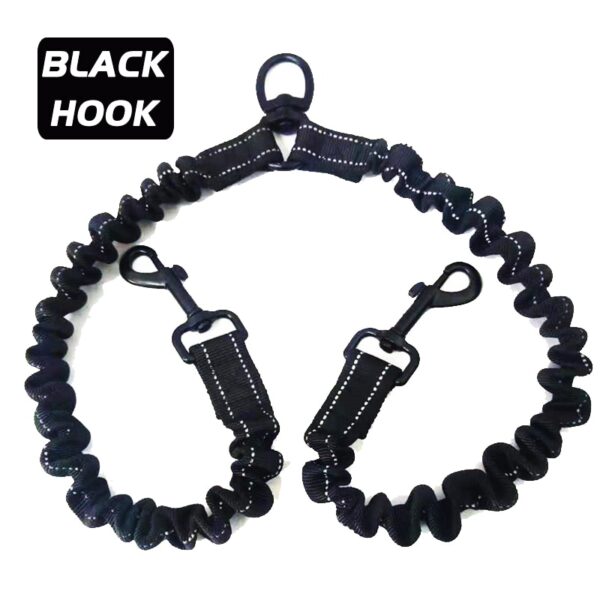 New--Black 2 Way Elastic Couplers Dog Leash - Image 3